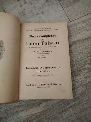 Libro Antiguo tolstoy