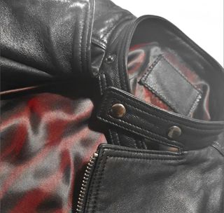 Chaqueta de cuero unisex negra