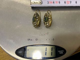 Pendientes de plata chapados en oro con circonitas