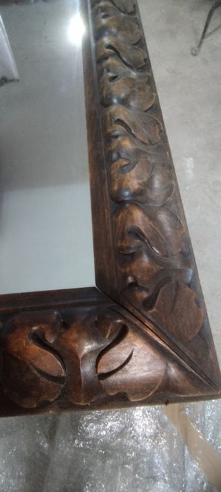 ESPEJO,MESA MARMOL Y MORRILLOS CHIMENEA