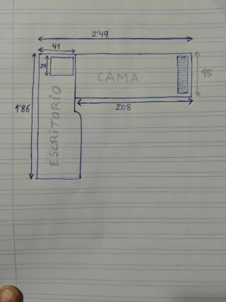 Dormitorio juvenil de cama nido
