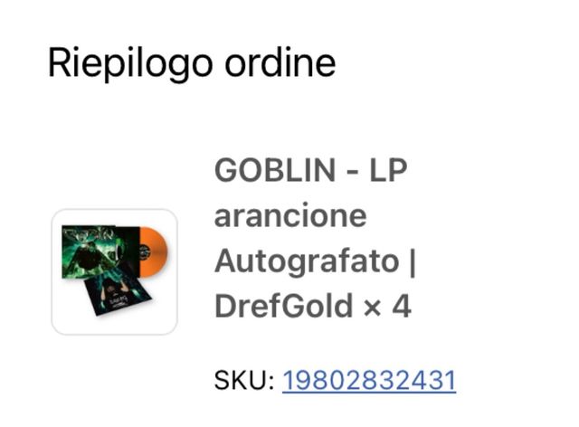 Vinile Goblin autografato Drefgold