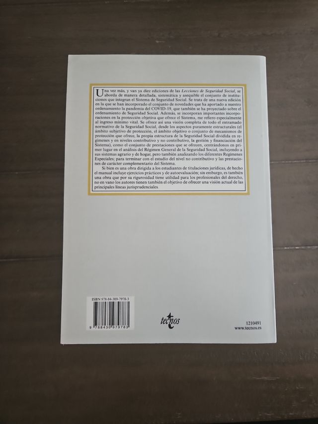 Lecciones de Seguridad Social (Derecho - Biblioteca Universitaria de Editorial Tecnos) (Spanish Edition)