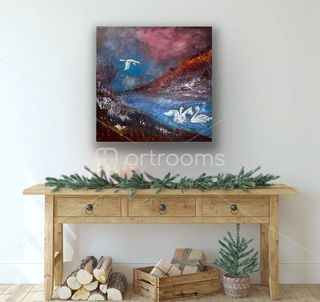 Quadro ''LE ALI DEL CREPUSCOLO'' 40X40 acrilico