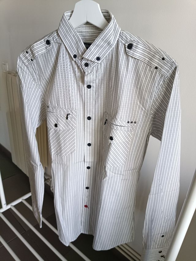 Camisa Fórmula Joven cuadros B/N