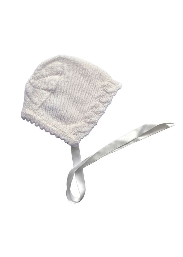 Capota de lana blanca bebé 6 a 12 meses