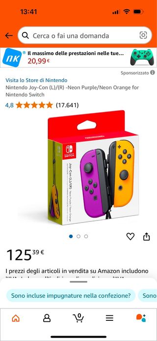 Nintendo JoyCon L/R Neon Purple/Neon Orange