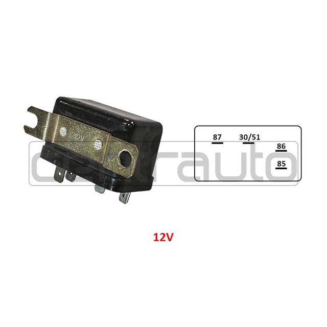 RELÉ DE ENCHUFE, 3 CONEXIONES, 12 V
