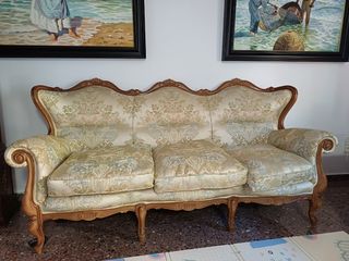 Conjunto de sofá y 2 sillones antiguos