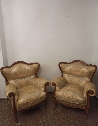Conjunto de sofá y 2 sillones antiguos
