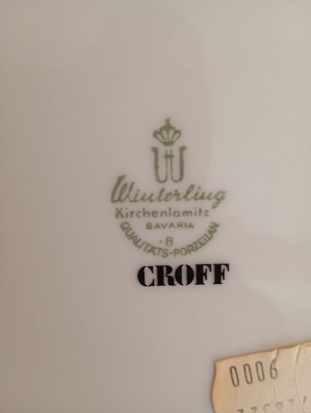 Set 6 piatti piani più 1 zuppiera Croff