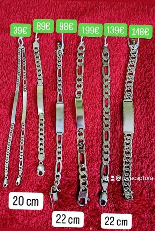 Esclavas de plata. Macizas. Nuevas.