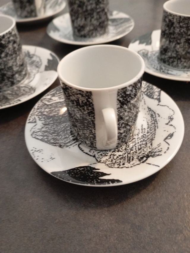 Set 6 piattini 6 tazzine Zuccheriera westerling