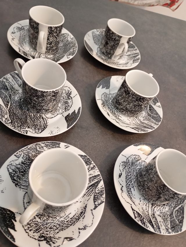 Set 6 piattini 6 tazzine Zuccheriera westerling