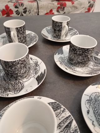 Set 6 piattini 6 tazzine Zuccheriera westerling