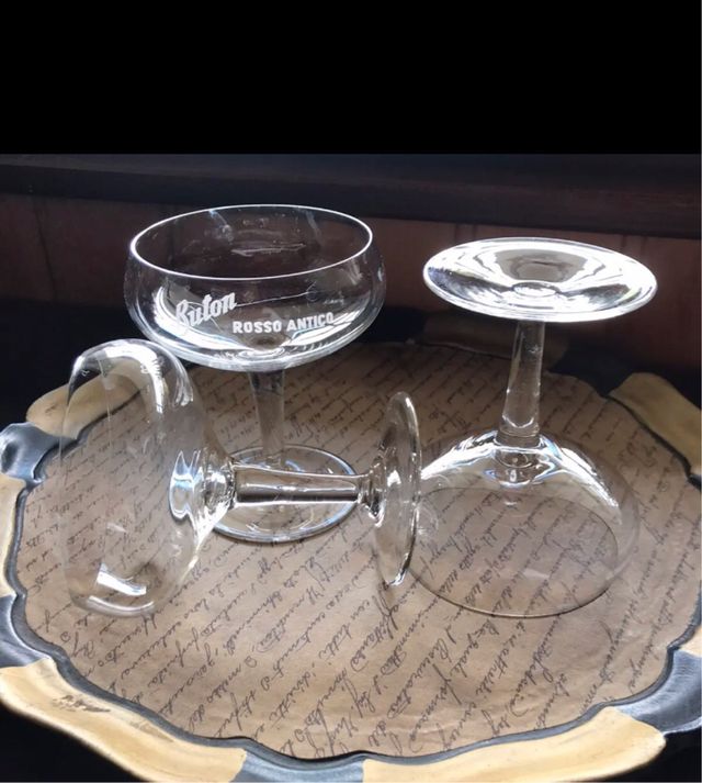 Collezione “Buton rosso antico” 3 coppe vintage