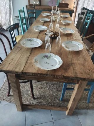 Mesa 2,40 metros rústica madera maciza
