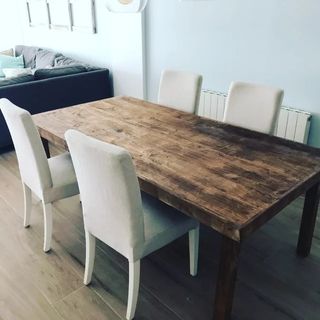 Mesa rústica madera maciza 2 metros