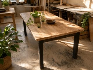 Mesa rústica granja madera maciza