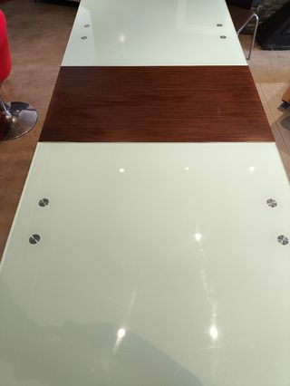 Mesa cristal extensible+ 4 sillas