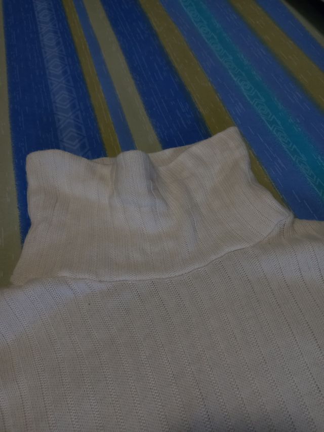 Maglione bianco lana girocollo