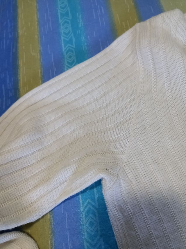 Maglione bianco lana girocollo