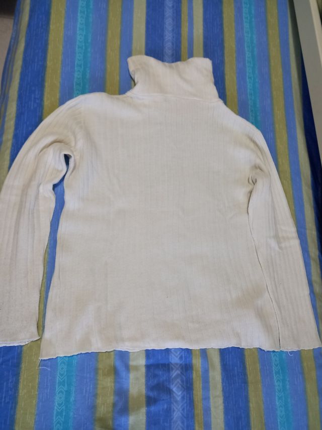 Maglione bianco lana girocollo