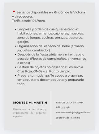 Limpieza y organización.