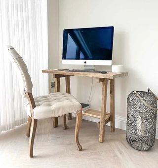 Mesa escritorio madera maciza rustica