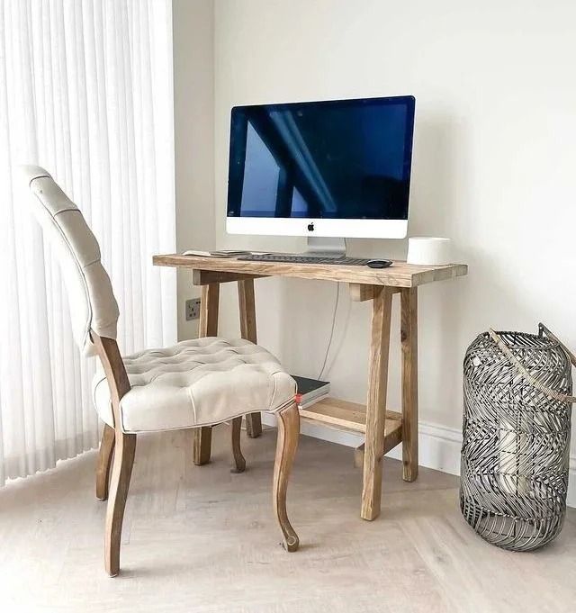 Mesa escritorio madera maciza rustica