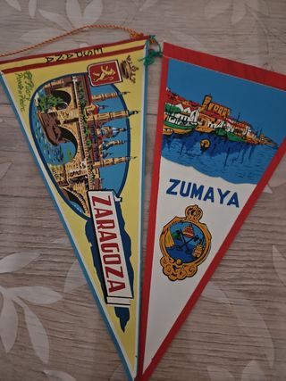 Banderines antiguos pueblos y ciudades