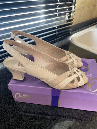 Sandalia blanca mujer piel talla 39