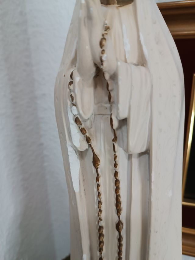 Virgen de Fátima de yeso + foto purisima
