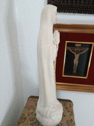 Virgen de Fátima de yeso + foto purisima