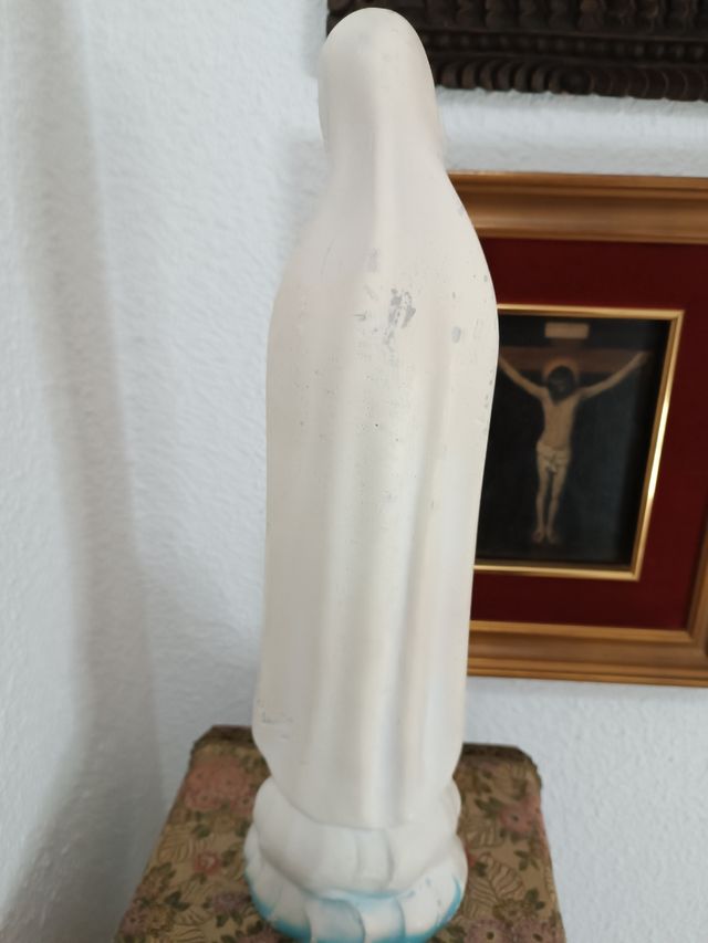 Virgen de Fátima de yeso + foto purisima