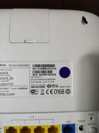 Router Vodafone fibra 