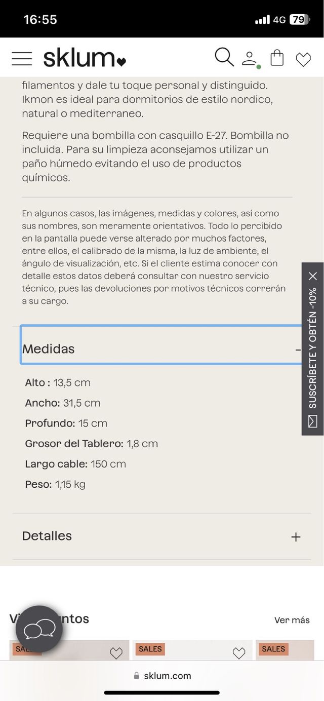 Juego de 2 lamparas de pared con estante