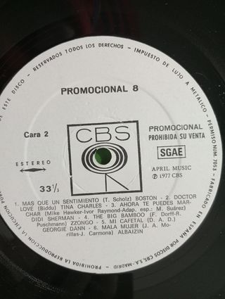 CBS Promocional 8 LP Recopilatorio