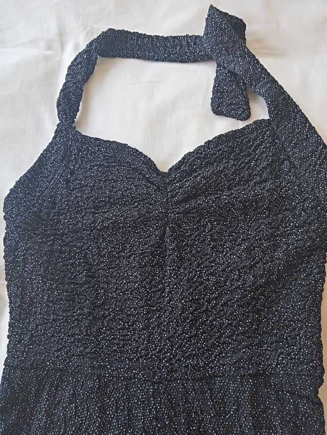 Vestido crepé largo