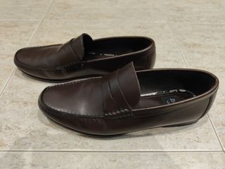 zapatos Zara piel vestir marrones t.42