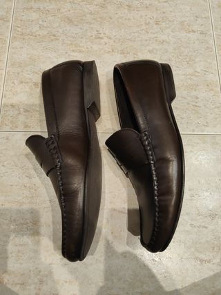 zapatos Zara piel vestir marrones t.42
