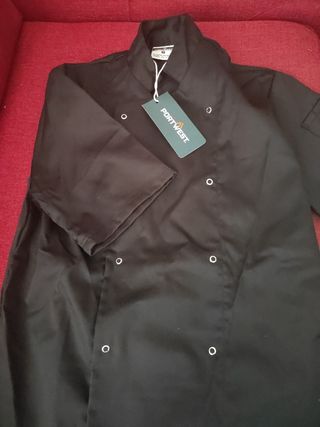 Chaqueta cocinero negra manga corta