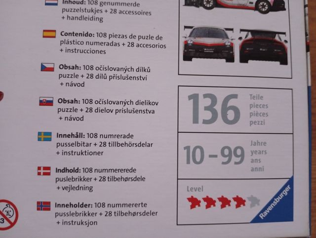 Puzzle 3D Porsche 911 GT3 cup-New Pack 