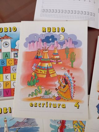 7 Cuadernos de escritura Rubio vintage