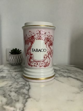 Jarron barra florero vintage con detalles dorados