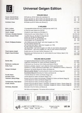 Mozart. Duos KV 423/424 para violín y viola. UE 39