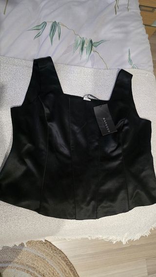 Top negro fiesta talla grande