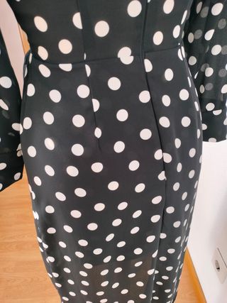 Vestido azul marino con lunares.Zara..T36