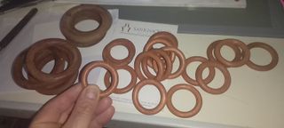 24 anelli legno per tende diam interno 16 da 3,2cm