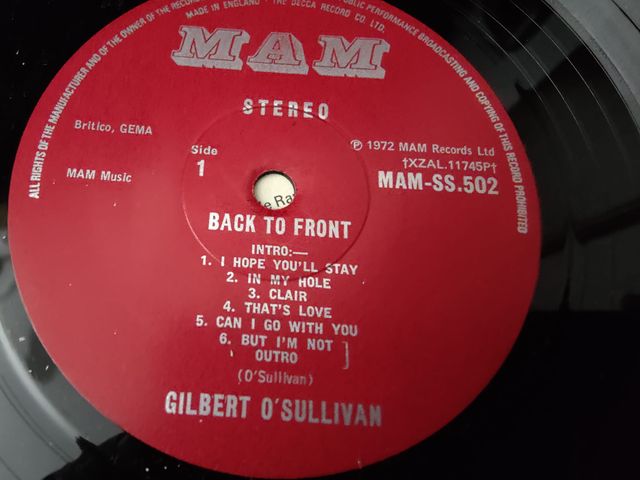 Vinilo Gilbert O´Sullivan